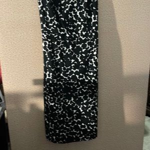 Beautiful Black and White Dress, with Pink Belt.